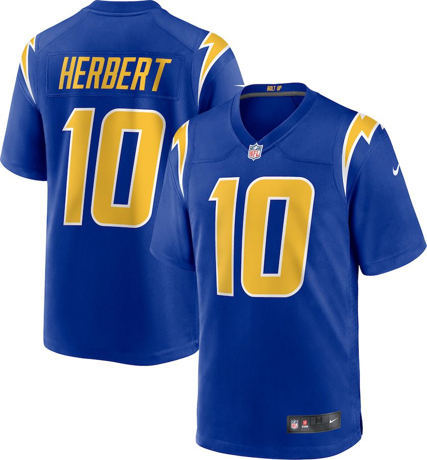 Men Los Angeles Chargers #10 Justin Herbert Nike Royal 2nd Alternate Game NFL Jersey